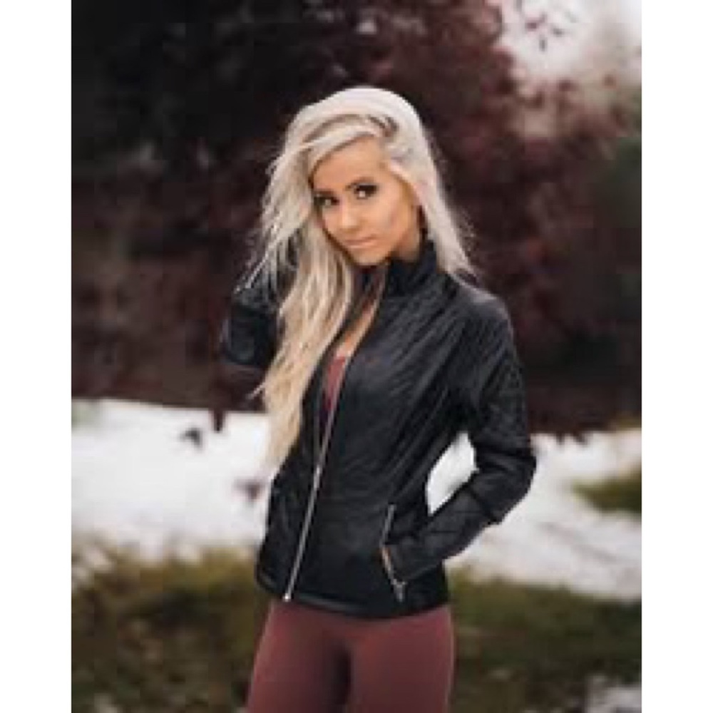 Buffbunny Black Vegan Faux Leather and Mesh Moto Jacket Size XS